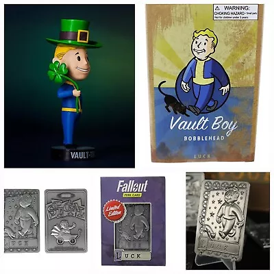 Buy FALLOUT REPLICA  LUCK  Bundle Bobble Head & LIMITED EDITION Metal Card AUTHENTIC • 223.74£