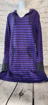 Buy Patagonia Dress Womens Large Purple Organic Cotton Hooded Striped Long Sleeve • 10.81£