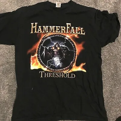 Buy Hammer Fall Threshold Black Crew Neck T-shirt Used Size L B36 Vintage  • 29.99£