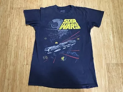 Buy Star Wars Men's Blue Graphic Battle Ship Short Sleeve T-shirt Top Medium • 14.99£