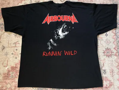 Buy 101 Authentic Airbourne Runnin Wild T Shirt Black Cotton Gildan Tee Mens 3XL • 24.97£