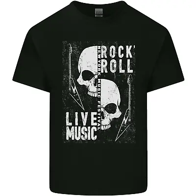 Buy Rock N Roll Live Music Skull Guitar Mens Cotton T-Shirt Tee Top • 8.75£