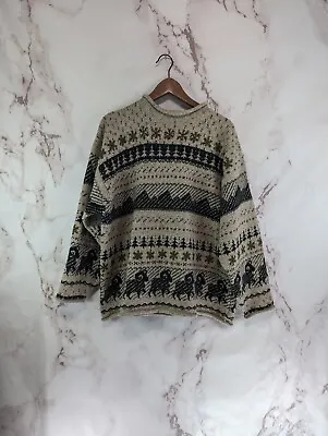 Buy Vintage Woolrich Sweater Womens XL Wool Silk Ram Bighorn Sheep Tree Roll Neck  • 65.57£