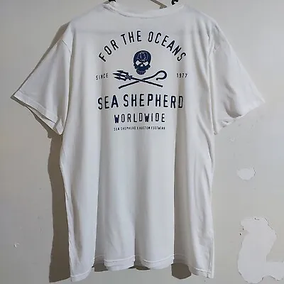 Buy SEA SHEPHERD X KUSTOM FFOOTWEAR For The Oceans White Mens Shirt - Size Large • 18.86£