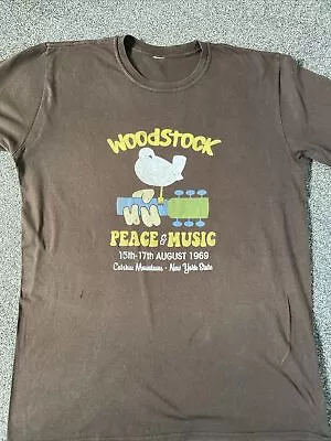 Buy Woodstock T. Shirt. Brown . Large Size ( Pit To Pit 22”) • 8£