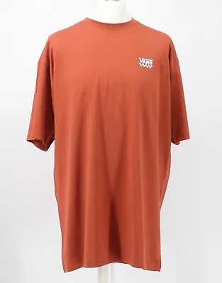 Buy Vans Left Chest Logo Mens Chili Oil Orange Short Sleeve T Shirt Tee Ad • 7.73£
