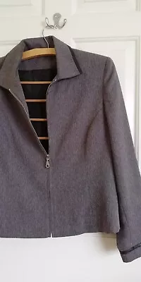 Buy Ladies Tweed Stylish Jacket. Size 14. Leather Look Trim. Length 23   • 3£