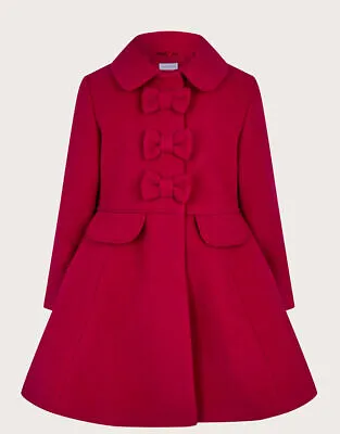 Buy Monsoon Ruby Red Girls Coat Back To School Kids Dress Jacket 3 - 15 Years • 34.99£
