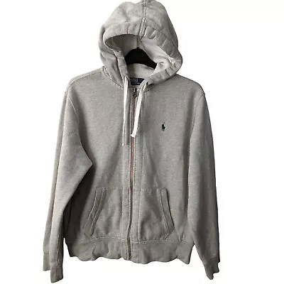 Buy Polo Ralph Lauren Men's Size L Grey Hoodie Zip Up Jacket Embroidered Pockets • 39.99£