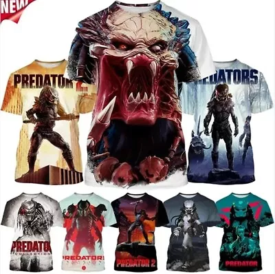 Buy Horror Movie Predator 3D Print Women Men Short Sleeve T-shirt Tops Casual Tees • 10.79£
