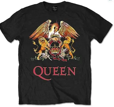 Buy Queen Unisex T-shirt: Classic Crest Official Licensed  Merch New Black Size Xxxl • 18.97£