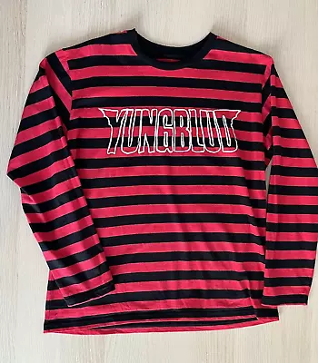 Buy Yungblud Official Merchandise Long Sleeve Red & Black Stripe T-Shirt, Size L • 3.20£