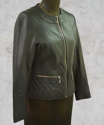 Buy Brand New Women's Black Designer Leather Jacket From 100% Sheep Oak Leather • 132.30£