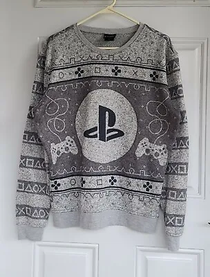 Buy Playstation Gray Video Game Ugly Christmas Sweater Style Pullover Sz Medium • 17.01£