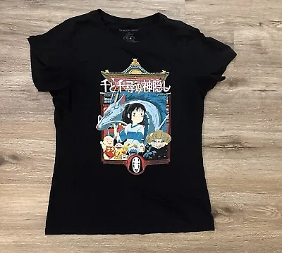 Buy Vintage Spirited Away Studio 2001 Ghibli Chihiro Black Shirt Womens Size S • 38.55£
