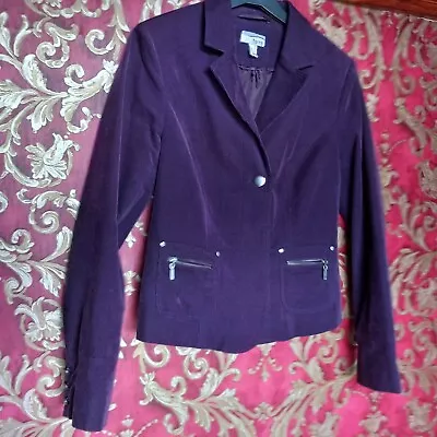 Buy Ladies Size 14 Victorian Gothic Style Jacket 1990s Purple Corduroy Cotton. • 29.99£