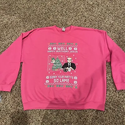 Buy Gilden The Office Christmas Sweatshirt Pink 3XL • 7.58£
