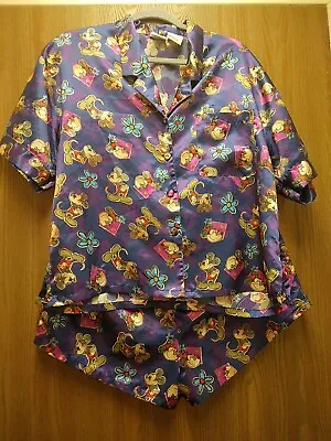 Buy Disney Mickey & Co. Ladies 2 Piece Shorts Set Satin Pajamas Size Medium NICE • 23.68£