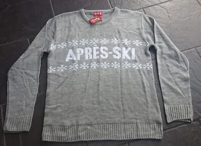 Buy Cheeky Elf Grey Apres Ski Sweater Size Medium  • 7.99£