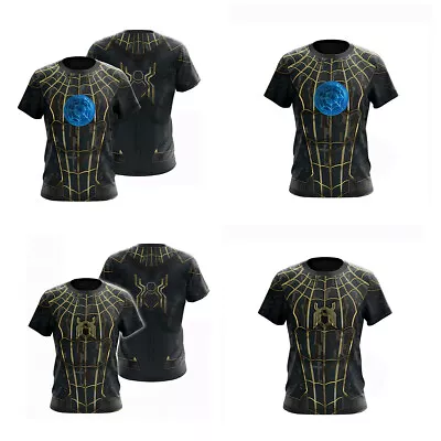 Buy Spiderman No Way Home T-shirts Superhero Spiderman Short Sleeve Tight Sport Tee • 8.90£
