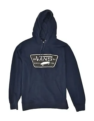 Buy VANS Mens Graphic Hoodie Jumper Small Navy Blue Cotton AZ40 • 21.29£