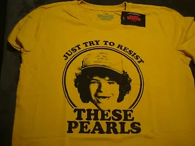 Buy Stranger Things T-Shirt Size XL Just Try To Resist These Pearls Dustin New +tags • 10.99£