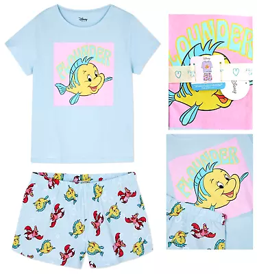 Buy Ladies Summer Pyjamas DISNEY FLOUNDER Women 10/12 T-Shirt Shorts PJs Primark • 11.99£