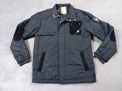 Buy Nicholas Deakins Men's Jacket Black Quilted Padded Coat Corduroy Collar Size L • 19.99£