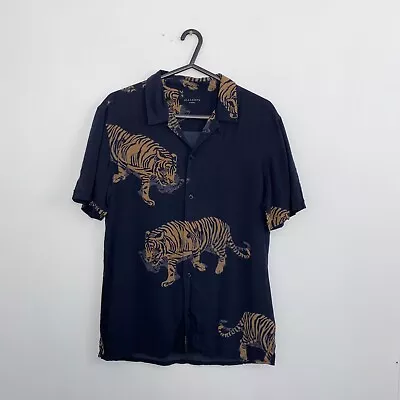 Buy AllSaints Java Short-Sleeve Summer Shirt Mens Size XS Navy Tiger Print Holiday. • 31.99£