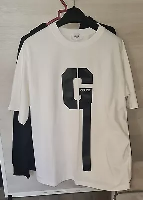 Buy Celine T Shirt Unisex Relaxing Fit Size L White  • 69£