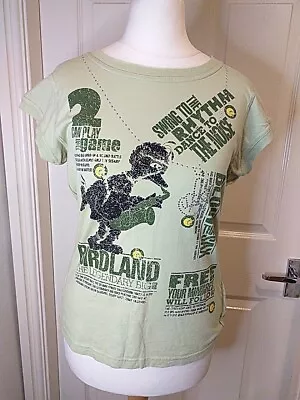 Buy Ladies Sesame Street T Shirt Size UK10 Green Embellished By Lab • 10£