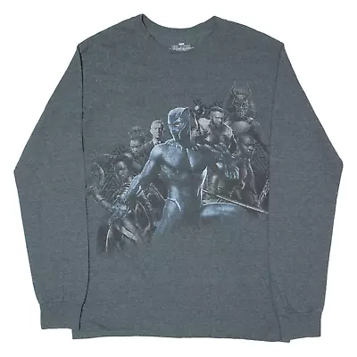 Buy MARVEL Black Panther Mens T-Shirt Grey Long Sleeve S • 14.99£