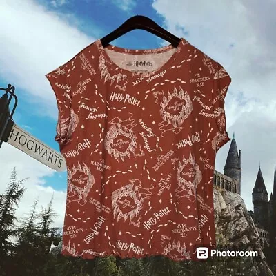Buy Wizarding World Harry Potter Marauders Map Tee Cap Sleeve Sz L (12-14) • 11.34£