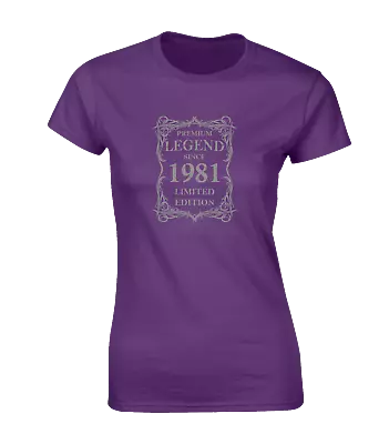 Buy Premium Legend Since 1981 Ladies T Shirt 40th Birthday Gift Idea Present Funny • 7.99£