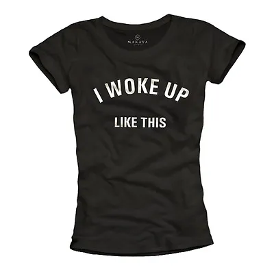 Buy Funny Nerd Womens T Shirt With I Woke Up Like This Slogan - Top Geek Girl Tee • 17.04£