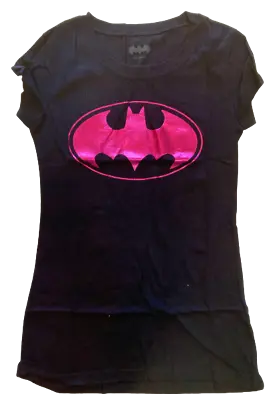 Buy DC Comics Batman Women's/Junior Graphic Licensed T-Shirt  Shiny Pink Logo  • 9.44£