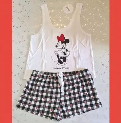 Buy Bnwt Ladies Disney Minnie Mouse Shortie Pyjamas Pjs Set Size 10-12 Shorts Vest • 14.99£