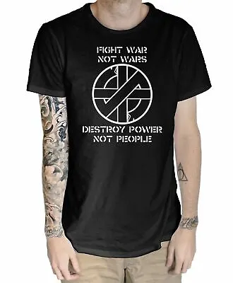 Buy Crass Fight War Not War T Shirt - Punk Hardcore Anarchist Anarchy Symbol • 26.95£