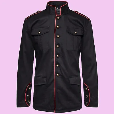 Buy Men Drummer Boy Jacket Steampunk Military Jacket Red Piping Trim Coat • 164£