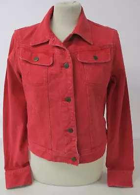Buy RALPH LAUREN Denim Jacket, 100% Cotton, Red, Medium, UK 14 • 28£