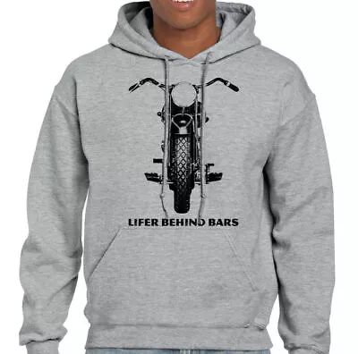 Buy Lifer Behind Bars Mens Funny Biker Hoodie Bike Motorbike Motorcycle • 24.49£