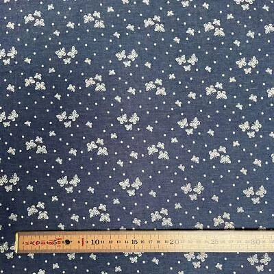 Buy Printed Denim Chambray 100% Cotton Fabric Dressmaking Material Floral 147cm Wide • 5.89£