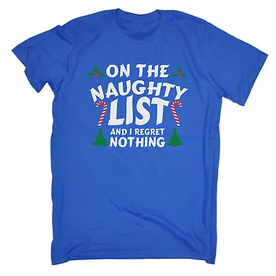 Buy Christmas On The Naughty List Regret Nothing Mens Funny T-Shirt Tshirts T Shirt • 8.95£