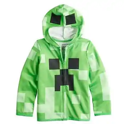 Buy Minecraft Hoodie Jacket Creeper Zip Front Sz 4 NEW • 7.20£