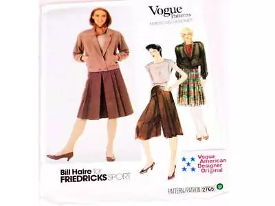 Buy Vogue Designer 2765 Bomber Jacket Culotte Pants Skirt T Shirt Pattern 32  UK 10  • 10£