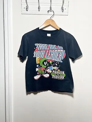 Buy Vintage 93’ Marvin The Martian Black Fader Single Stitch Shirt Size Womans Small • 23.75£