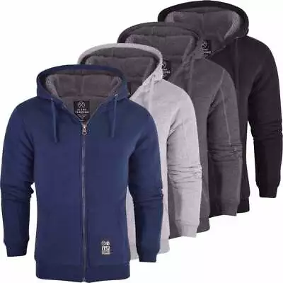 Buy Mens High Quality Padded Borg Fleece Lined Full Zip Up Hoodie Sweatshirt Jacket • 24.99£
