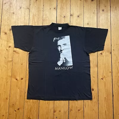 Buy Vintage Barry Manilow 1997 Tour The World Black Tshirt 90s Music Singer Concert • 19.99£