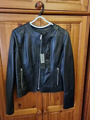 Buy Womens Real Leather  Biker JACKET Size UK M/IT 42 MADE IN ITALY 🇮🇹  • 95£