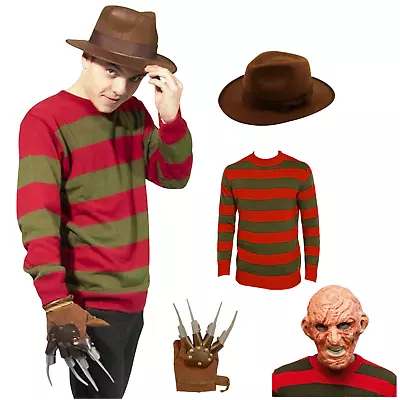 Buy Kids Mens Boys Freddy Krueger Costume Halloween Horror Fancy Dress 3-Piece Set • 14.99£